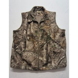 Hobbs Creek Fleece Hunting Realtree Camo Vest Men's XL Y2K Windproof Full Zip